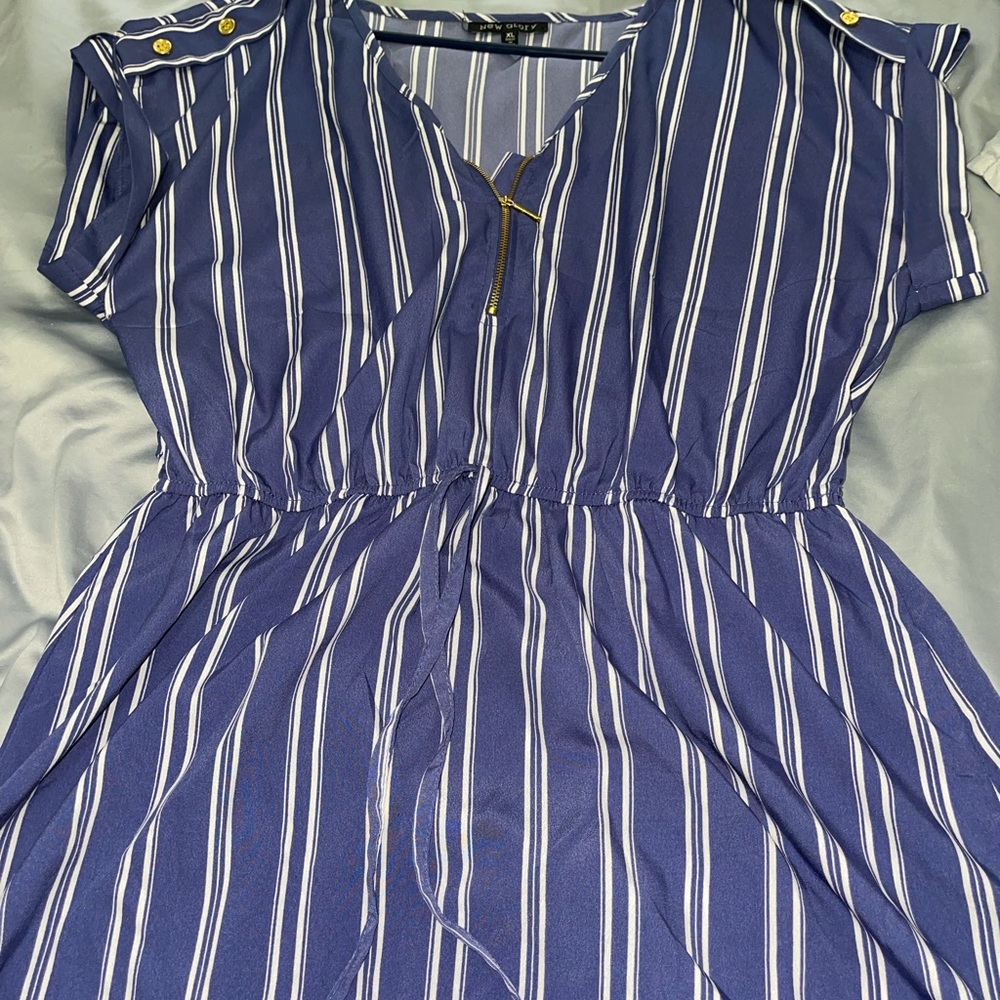 Blue striped dress